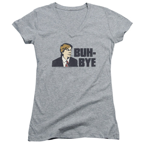 Juniors Sheer Cap Sleeve V-Neck