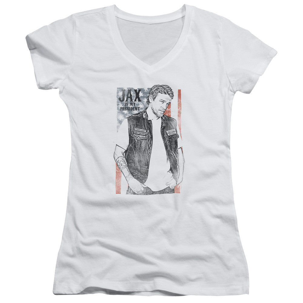 Juniors Sheer Cap Sleeve V-Neck