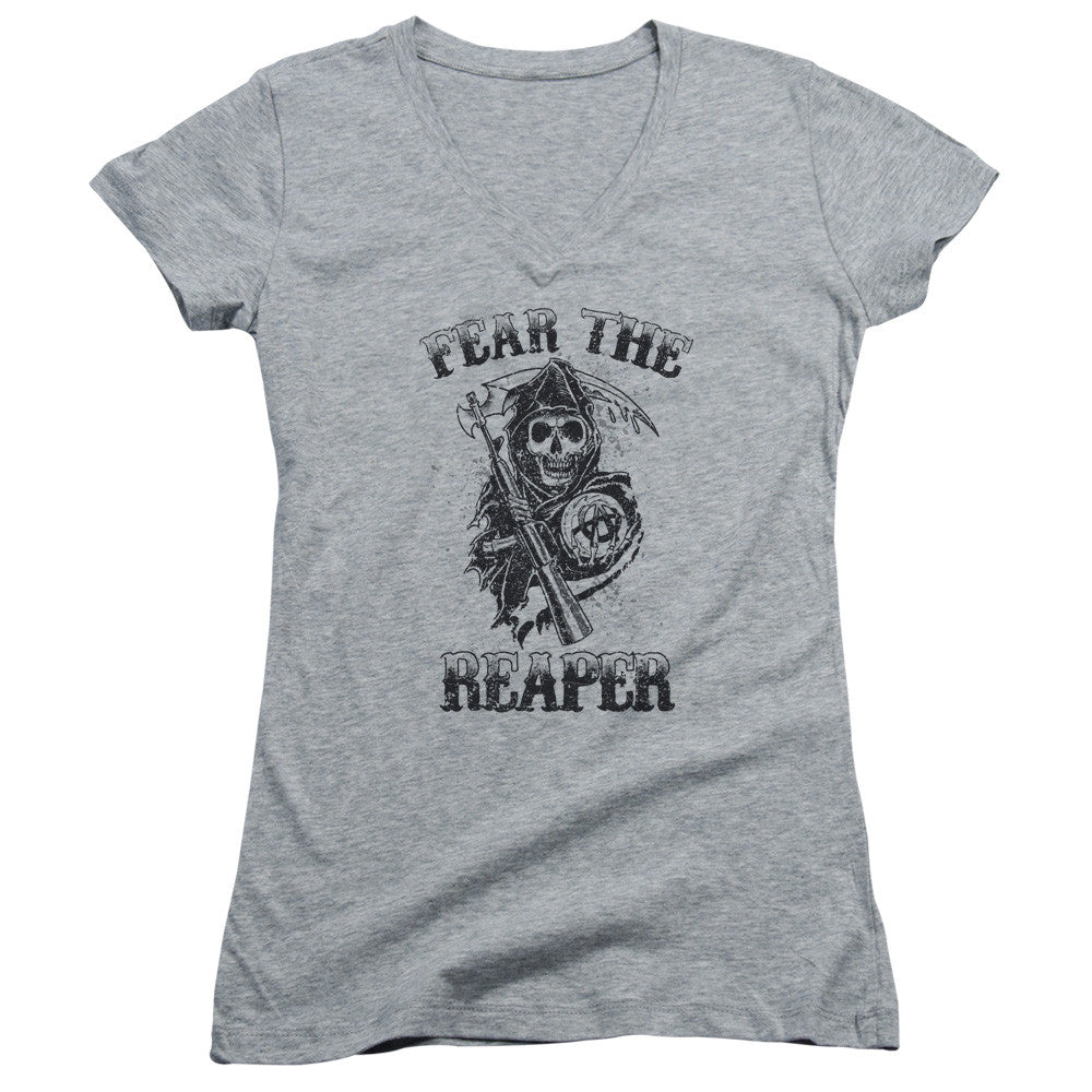 Juniors Sheer Cap Sleeve V-Neck