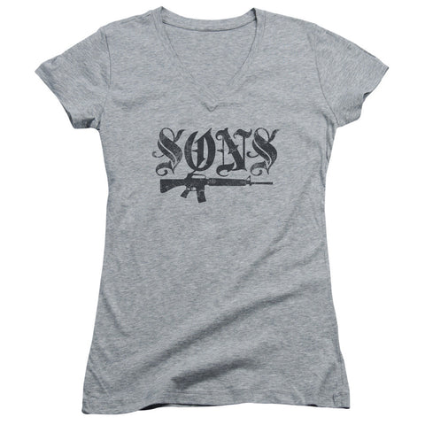 Juniors Sheer Cap Sleeve V-Neck