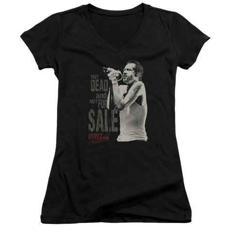 Juniors Sheer Cap Sleeve V-Neck