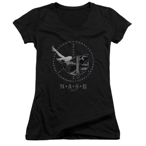 Juniors Sheer Cap Sleeve V-Neck