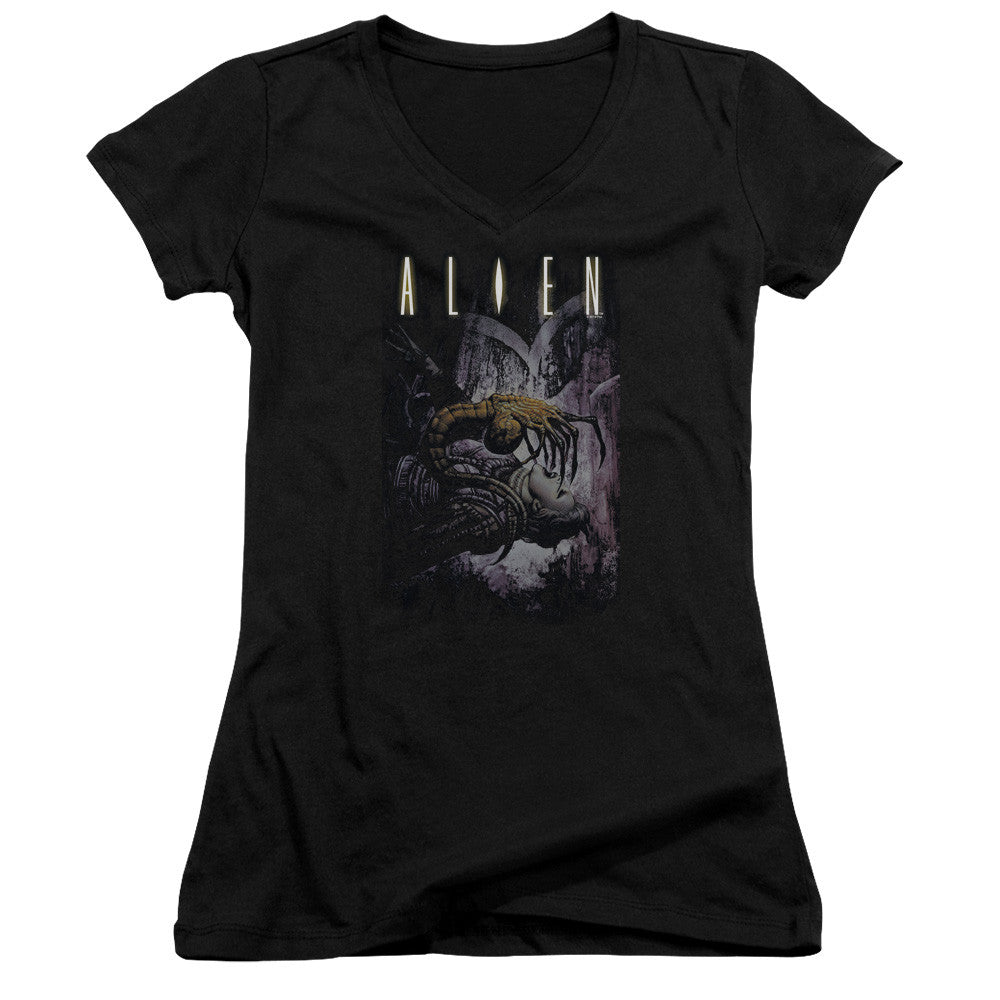 Juniors Sheer Cap Sleeve V-Neck