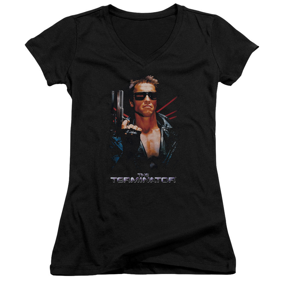 Juniors Sheer Cap Sleeve V-Neck