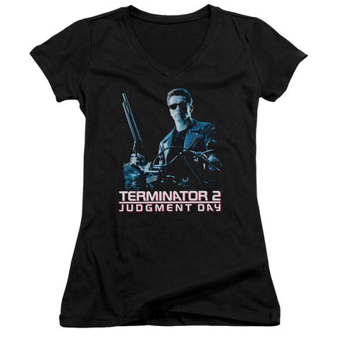 Juniors Sheer Cap Sleeve V-Neck