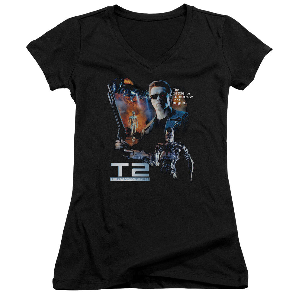 Juniors Sheer Cap Sleeve V-Neck