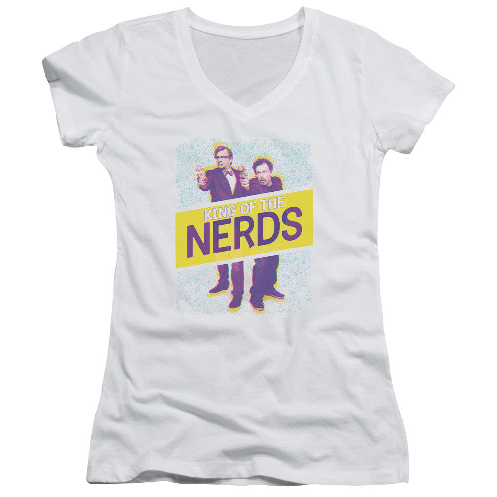 Juniors Sheer Cap Sleeve V-Neck