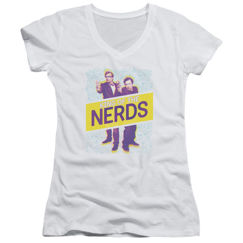 Juniors Sheer Cap Sleeve V-Neck