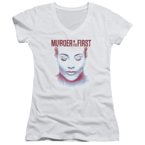 Juniors Sheer Cap Sleeve V-Neck