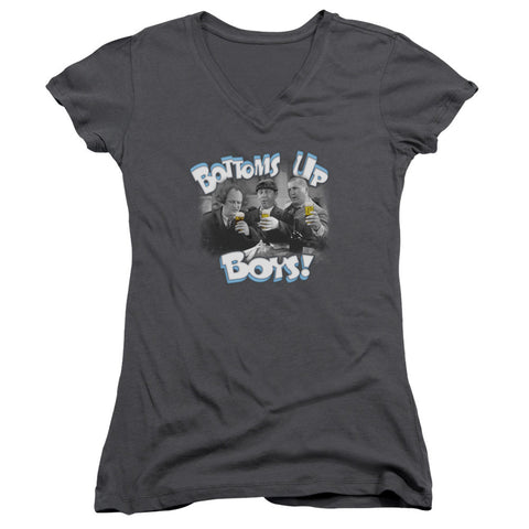 Juniors Sheer Cap Sleeve V-Neck