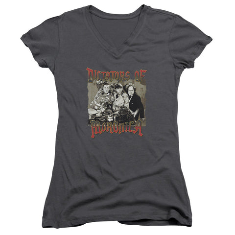 Juniors Sheer Cap Sleeve V-Neck