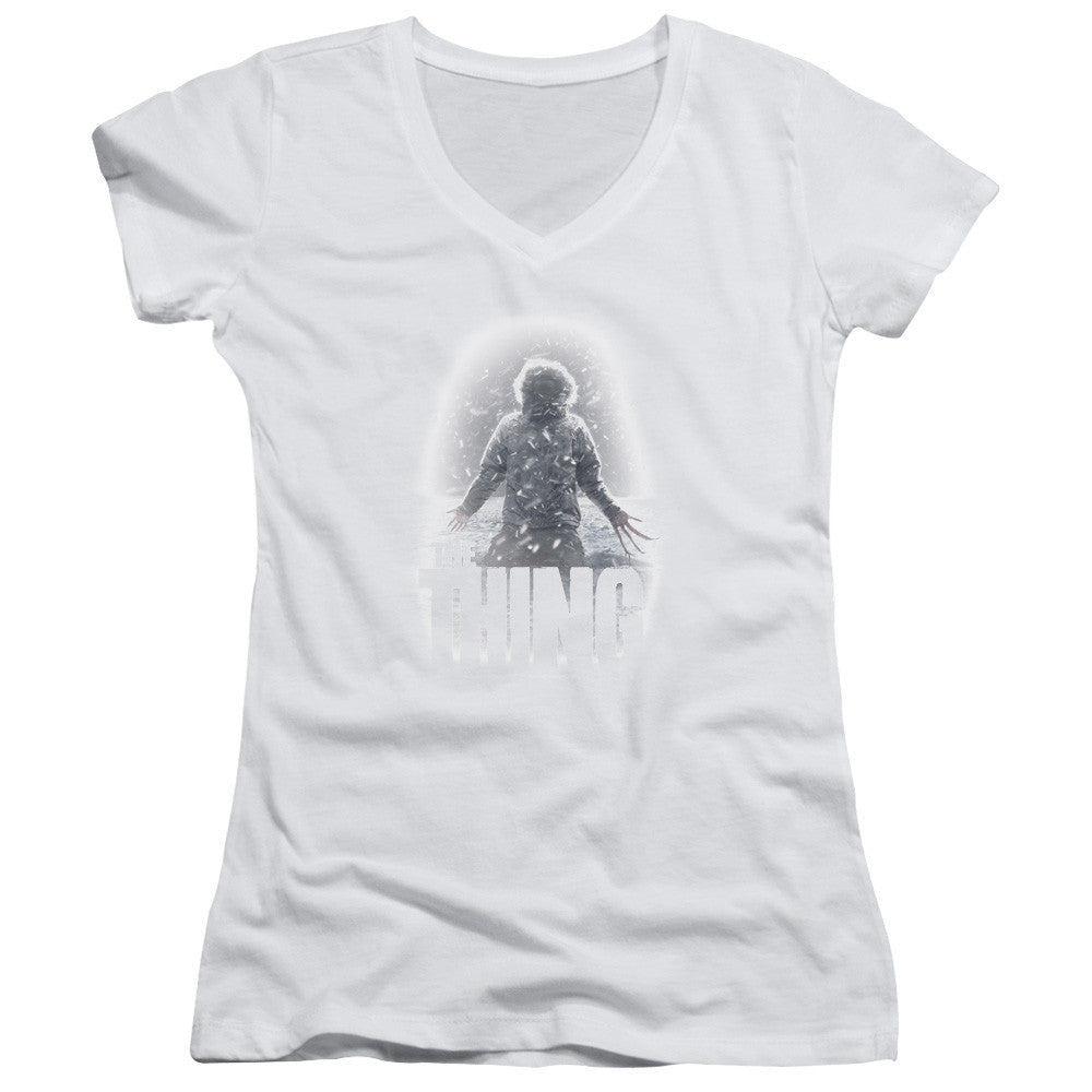 Juniors Sheer Cap Sleeve V-Neck