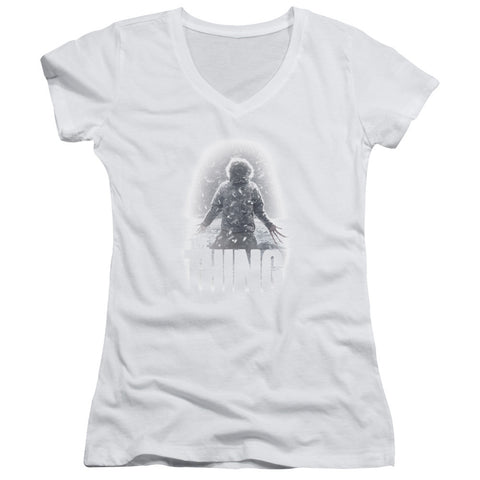 Juniors Sheer Cap Sleeve V-Neck