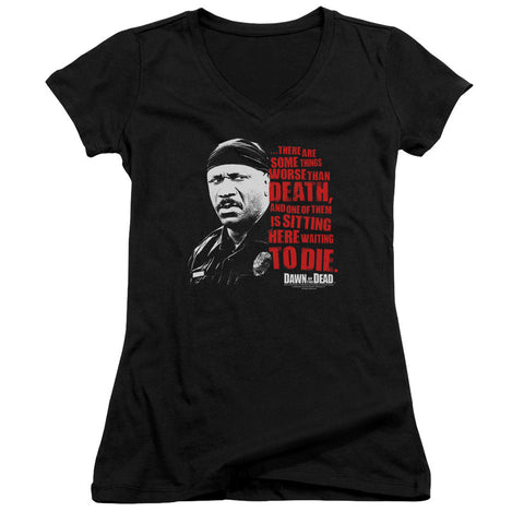 Juniors Sheer Cap Sleeve V-Neck