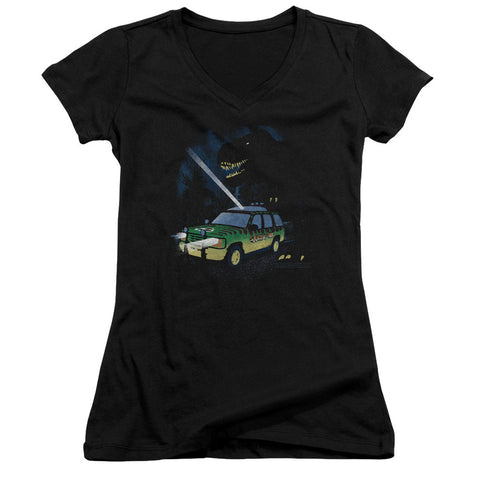 Juniors Sheer Cap Sleeve V-Neck