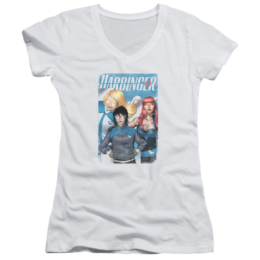 Juniors Sheer Cap Sleeve V-Neck