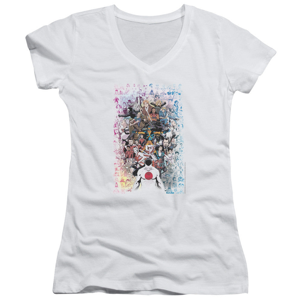 Juniors Sheer Cap Sleeve V-Neck