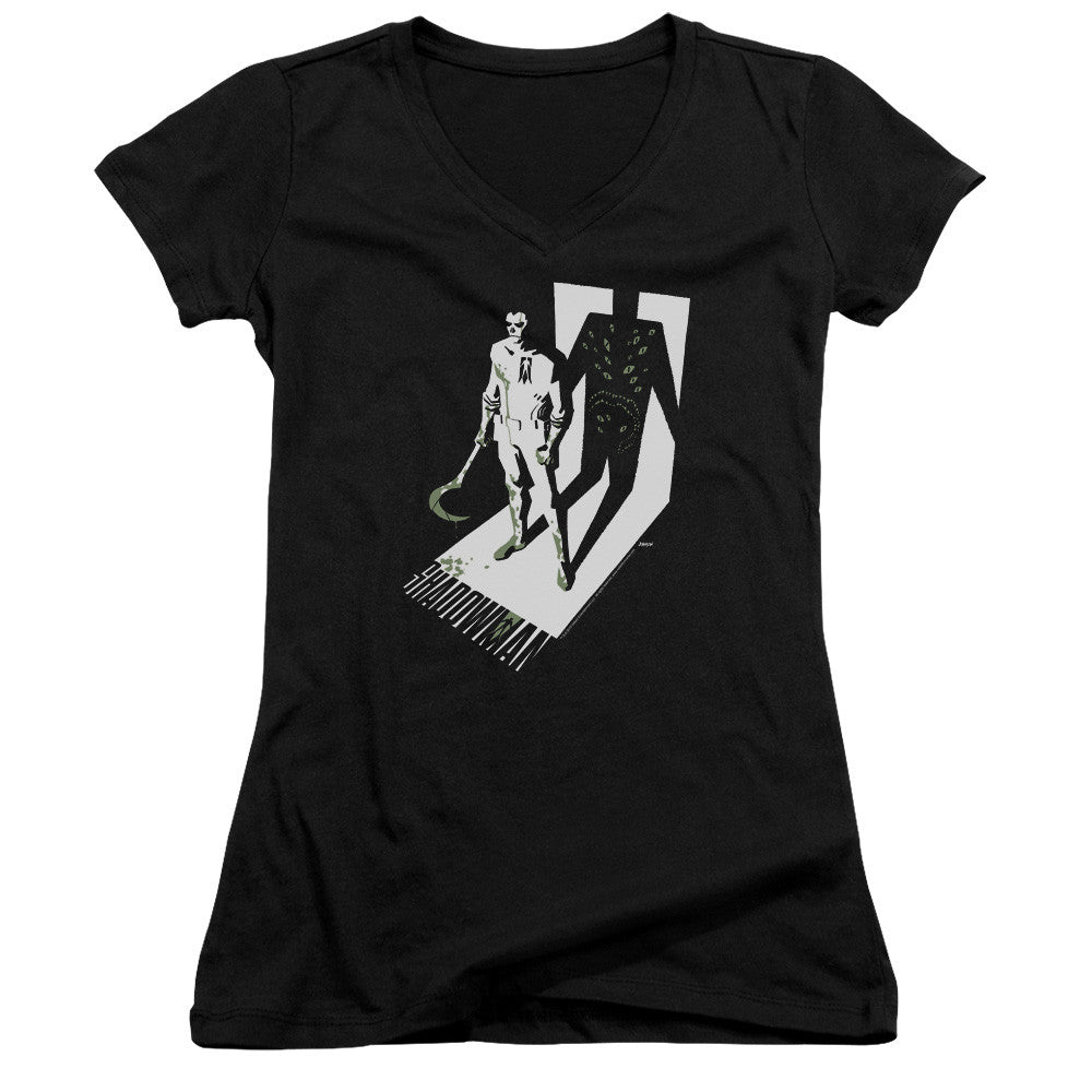 Juniors Sheer Cap Sleeve V-Neck