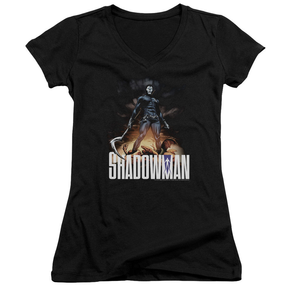 Juniors Sheer Cap Sleeve V-Neck