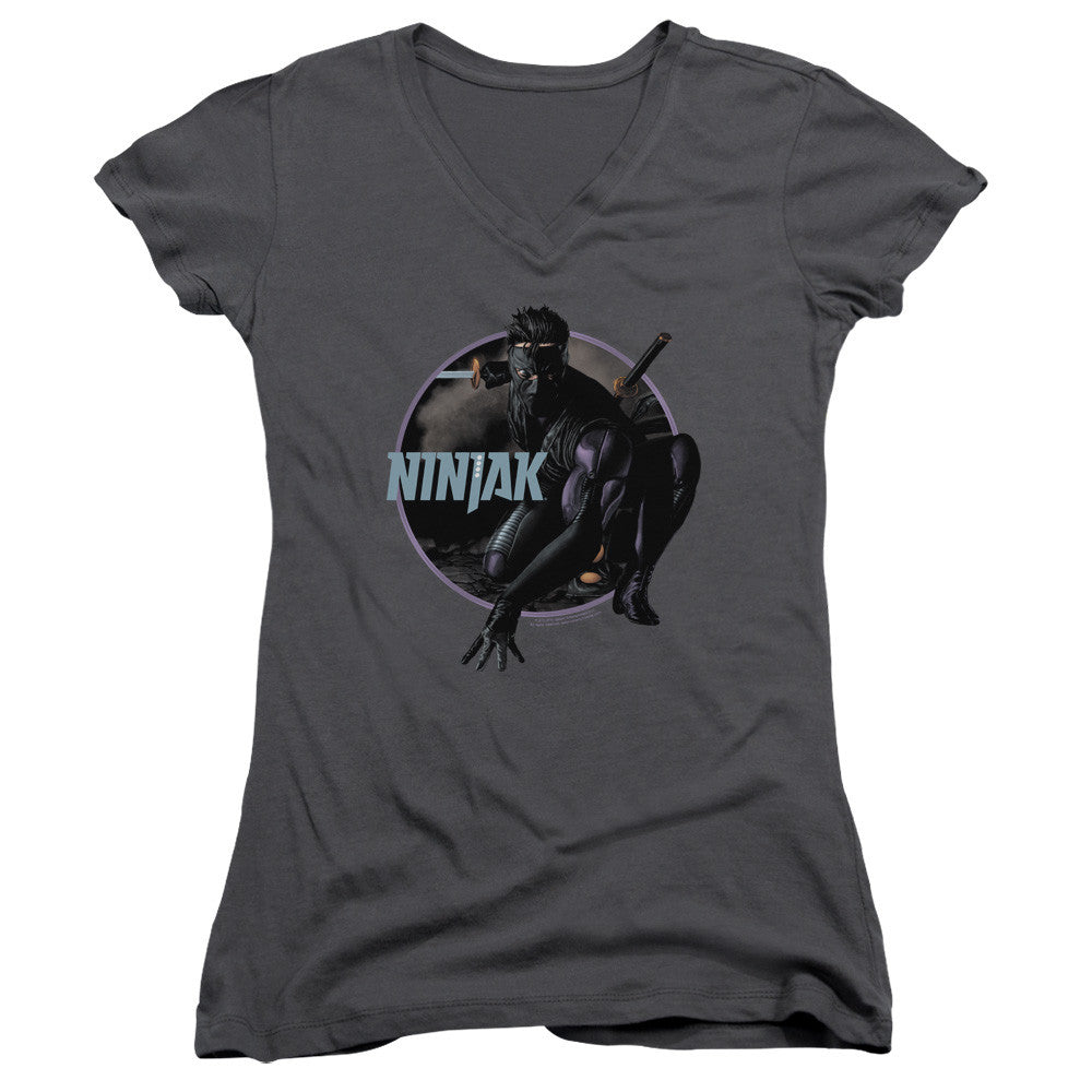 Juniors Sheer Cap Sleeve V-Neck