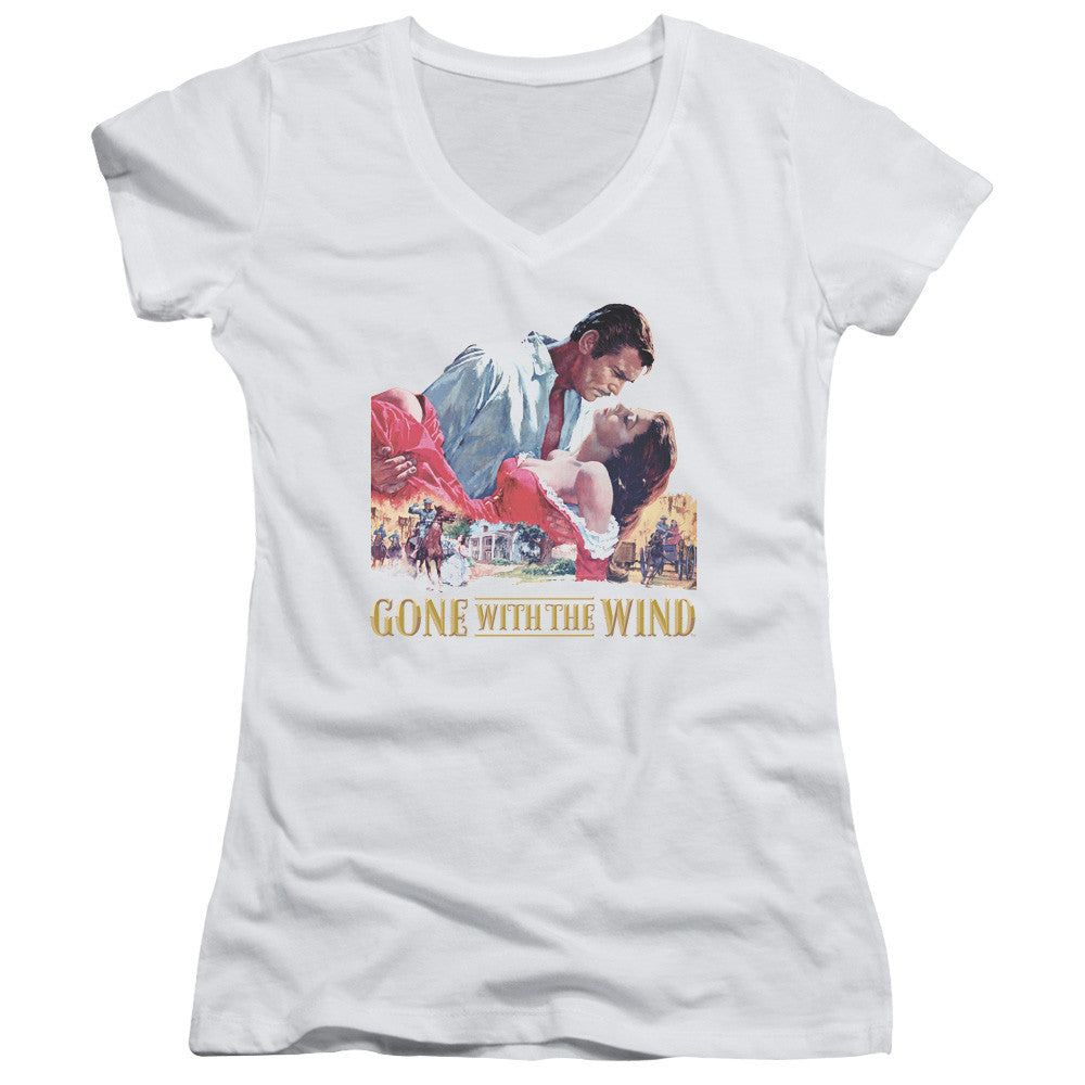 Juniors Sheer Cap Sleeve V-Neck