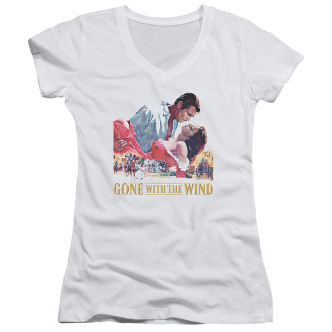 Juniors Sheer Cap Sleeve V-Neck