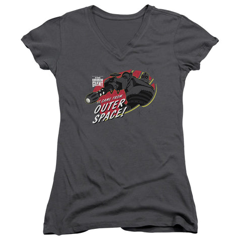 Juniors Sheer Cap Sleeve V-Neck