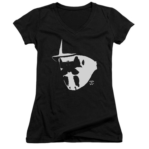 Juniors Sheer Cap Sleeve V-Neck