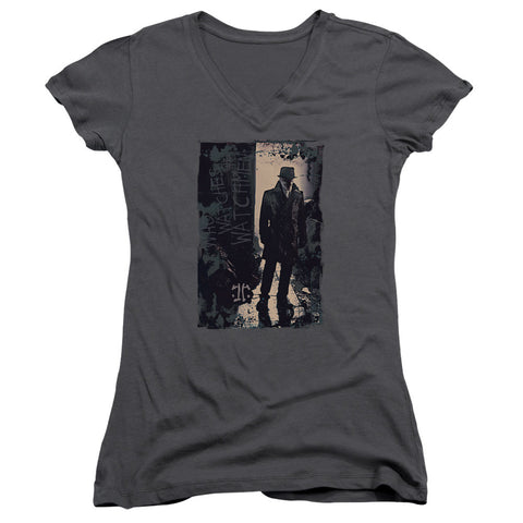 Juniors Sheer Cap Sleeve V-Neck