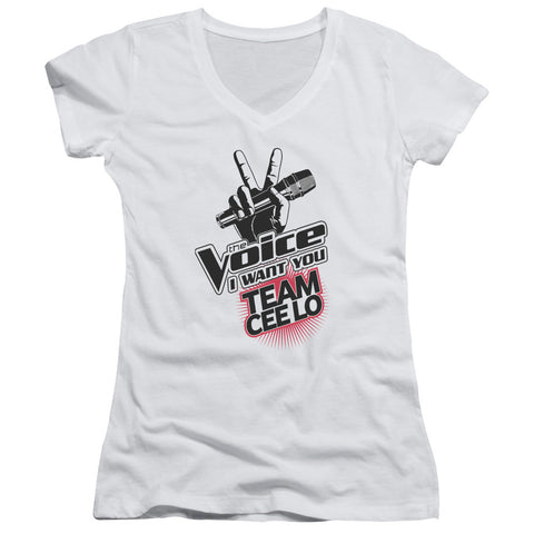 Juniors Sheer Cap Sleeve V-Neck