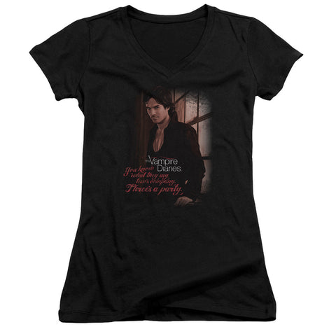 Juniors Sheer Cap Sleeve V-Neck