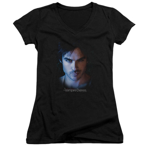 Juniors Sheer Cap Sleeve V-Neck