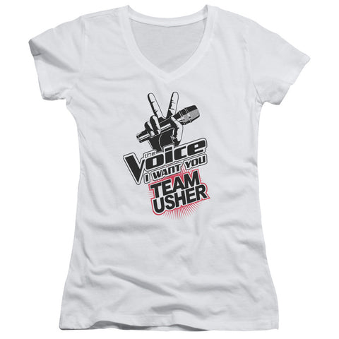 Juniors Sheer Cap Sleeve V-Neck