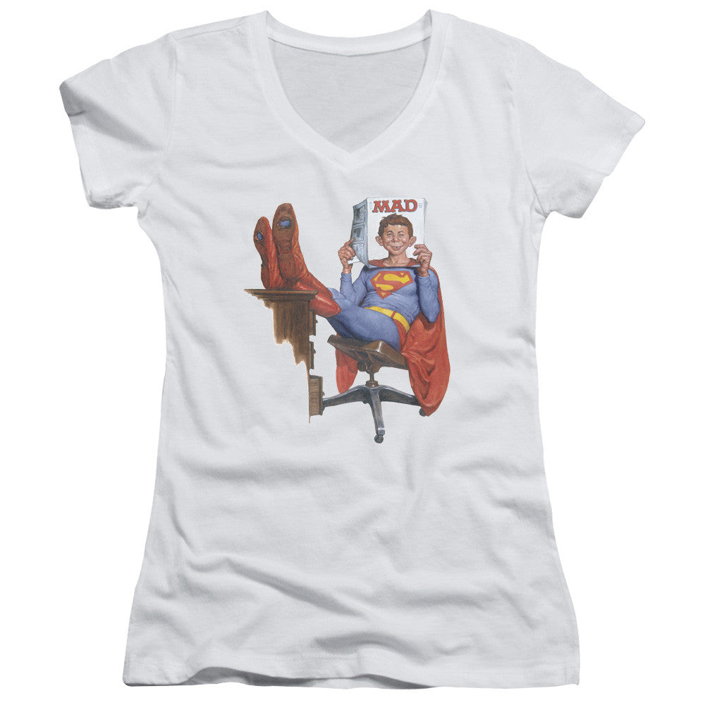 Juniors Sheer Cap Sleeve V-Neck