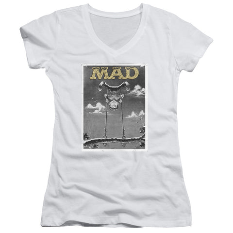 Juniors Sheer Cap Sleeve V-Neck