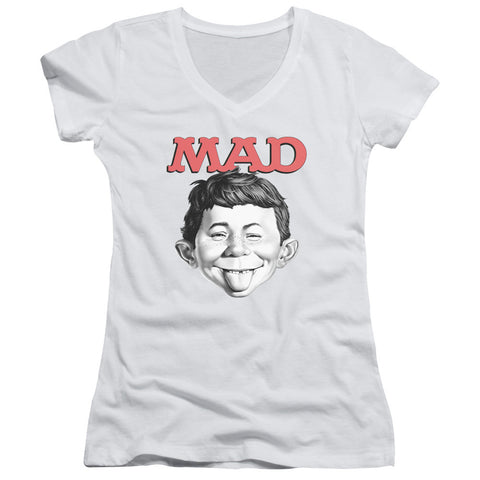 Juniors Sheer Cap Sleeve V-Neck