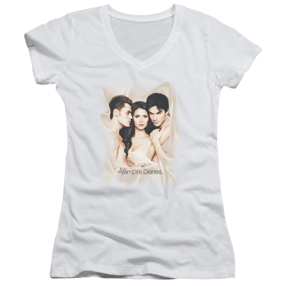 Juniors Sheer Cap Sleeve V-Neck