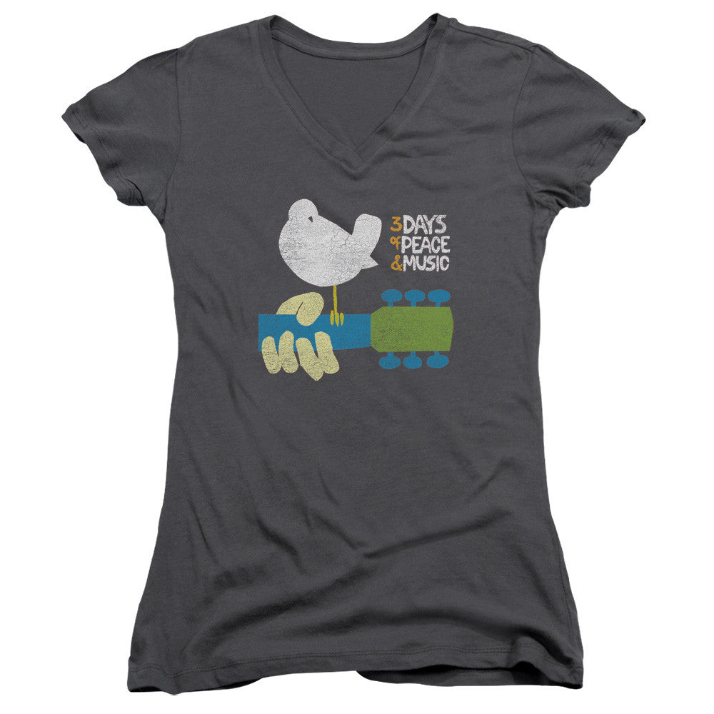 Juniors Sheer Cap Sleeve V-Neck